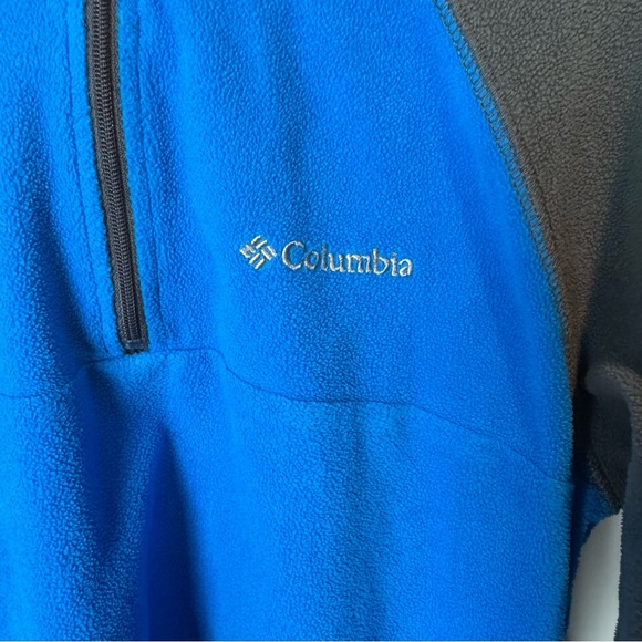 Columbia Pullover Blue Gray Fleece 1/2 Zip Light Weight Boys M 10/12 - Picture 4 of 4